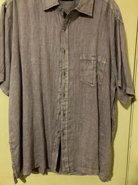 Roundtree & Yorke Lavender Short-Sleeve Button-Down Shirt